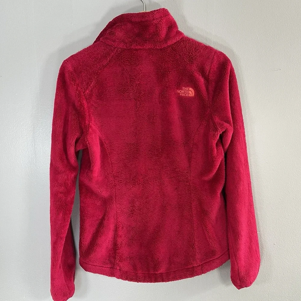 The‎ North Face Fleece Jacket Womens XS Pink Fuzzy Full Zip Cozy Bright